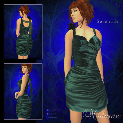 Madame Haute Couture - Serenade, ocean green cocktail dess