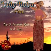 Lady Boho Skirt Set-Fire ***