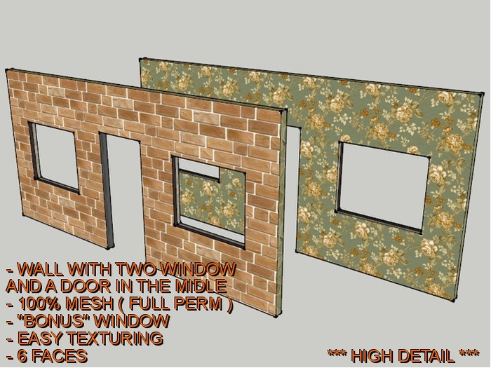 Wall With 2w +1d  Middle( MESH/FULL PERM  )(AL)