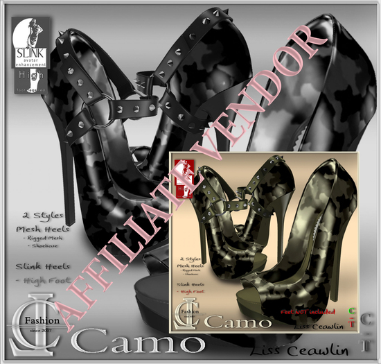 LC Affiliate Vendor  - Camo Slink Heels