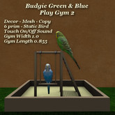 Budgie Green & Blue Gym 2