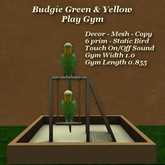 Budgie Green & Yellow Gym