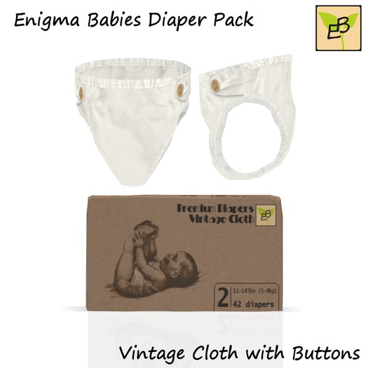 Enigma Babies Diaper Pack - Vintage Cloth w Buttons