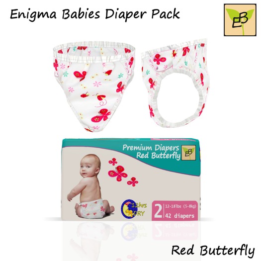 Enigma Babies Diaper Pack - Red Butterfly