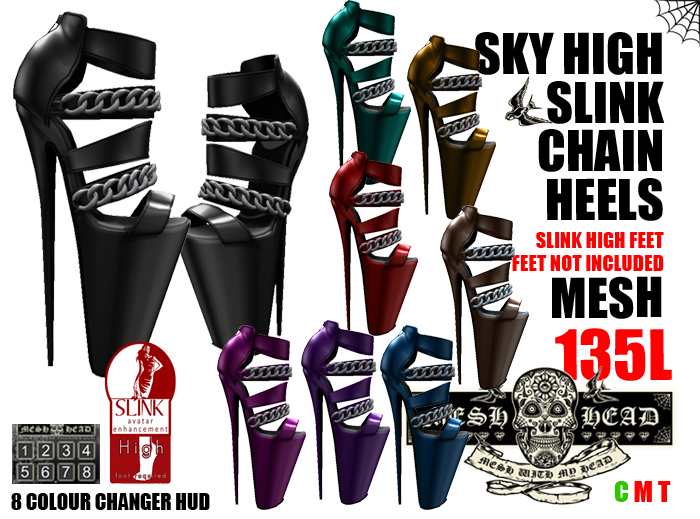 Mesh Head - Leather & Chrome Wedges