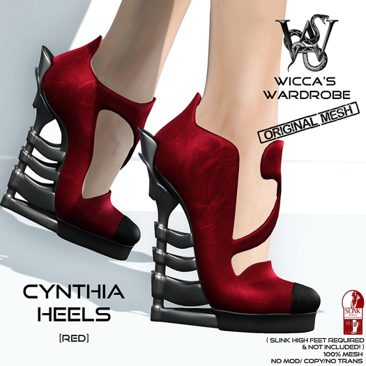 Wicca's Wardrobe - Cynthia Heels [Red] [Boxed]