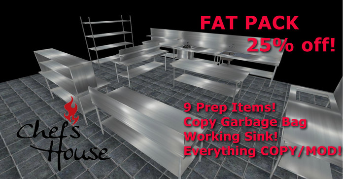 Chefs House - (C) Food Prep Table - Short Splash