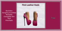 Hot pink leather non snowflake heels