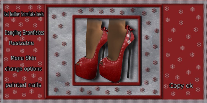 Red Leather  snowflake heels