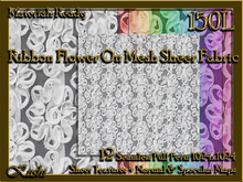 Ribbon Flower on Mesh Sheer Seamless Textures Materials Ready Full Perms High Res 1024x1024 Tileable Repeating