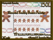 Shirred Teddy Bears Fabric Seamless Textures Materials Ready Full Perms 1024x1024