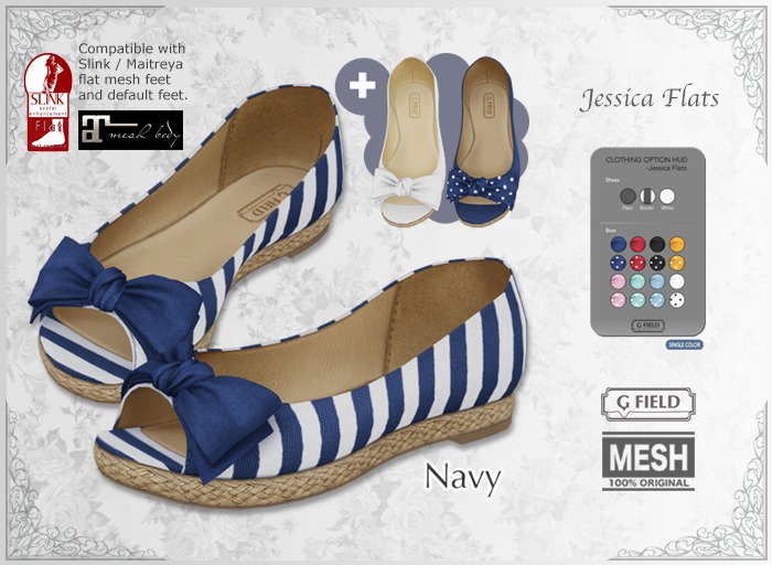 *GF* Jessica Flats -navy- BOX