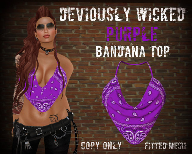 Purple Bandana Top (Fitted Mesh)