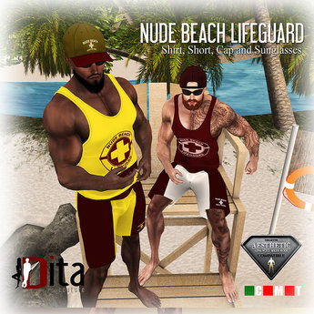 Second Life Marketplace - :::DC::: Nude Beach - Lifeguard (Red) - AESTHETIC