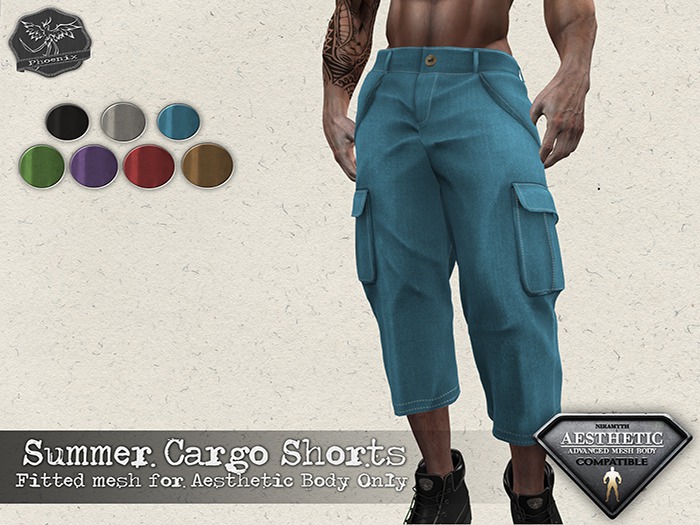 .:Phoenix:. Aesthetic Cargo Jeans Black