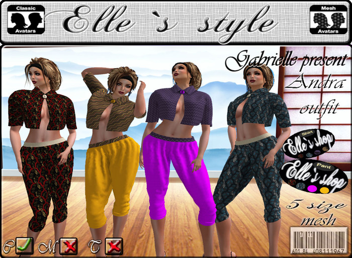 Elle`s style Andra outfit mesh&clasic avatar