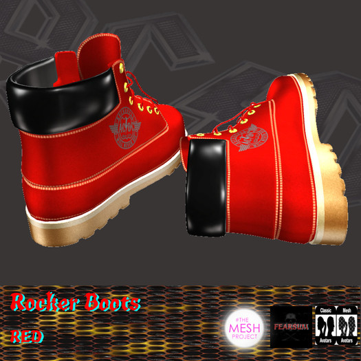 [F] DEMO Rocker ACDC Boots Red - The Shops TMP