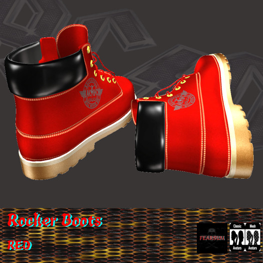 [F] Rocker ACDC Boots Red - Classic Avatar