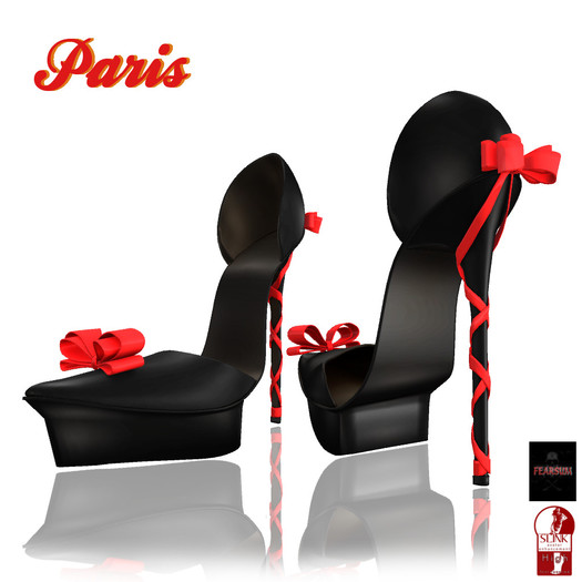 [F] Paris Pumps Red Ribbons