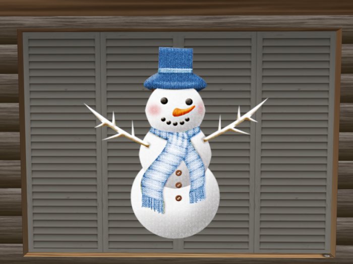 Cute Blue Hat Snowman