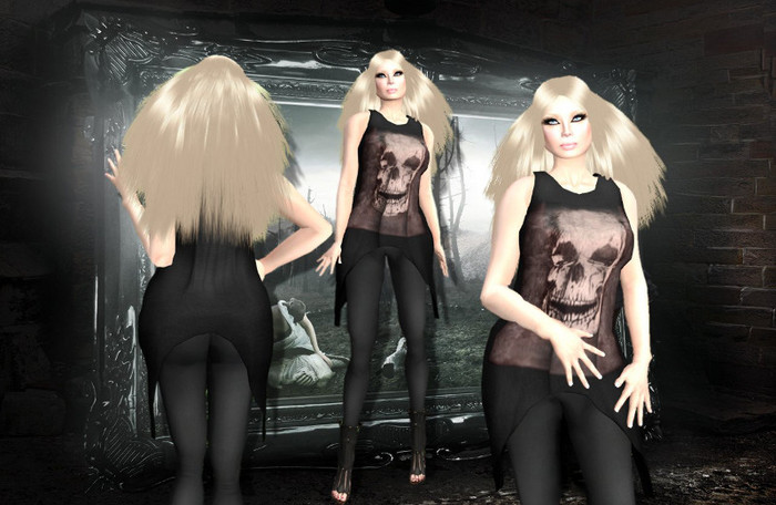Kapone Long Top with legging "Death Skull"