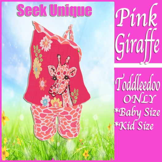{SU} PINK GIRAFFE SHORT SET