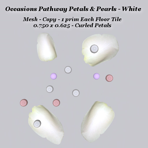 Second Life Marketplace Occasions Pathway Petals & Pearls White