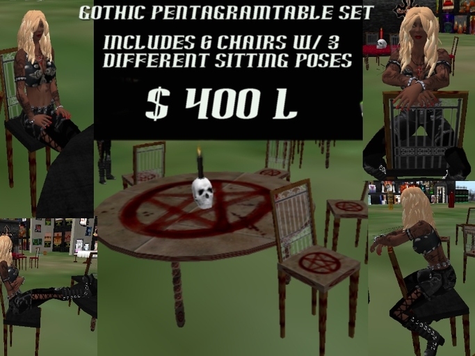 Gothic Pentagram Table Set boxed