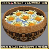 LW_ Mesh Bowl of Daisies - Soft yellow