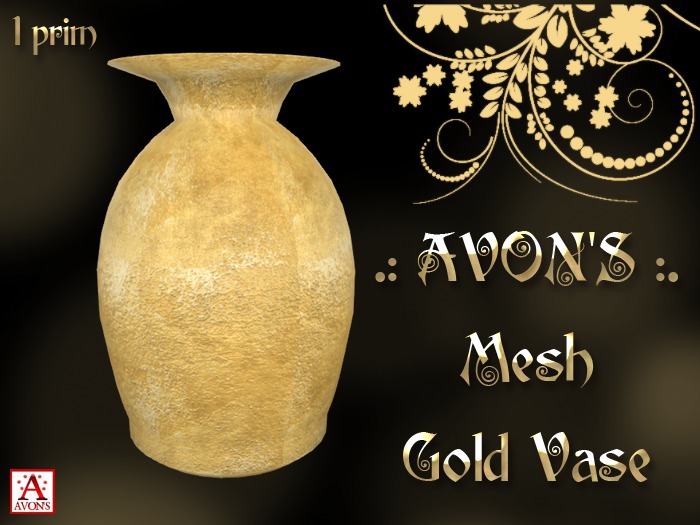 .: AVON'S :. Mesh Gold Vase