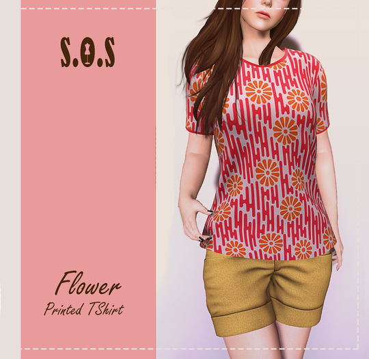 [S.O.S] Printed TShirt Flower