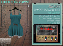 Addams - Womens Mesh Dress with Belt -Maitreya,Belleza,Slink,Dress Dakota Agua Marina