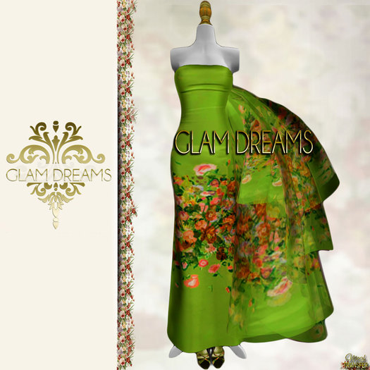 Glam Dreams " Primavera " Chartreause Gown *