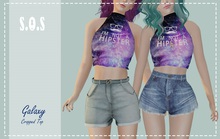 [S.O.S] Galaxy Hipster Sleeveless Crop Top