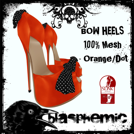 BLASPHEMIC - BOW HEELS - ORANGE/DOTS