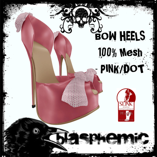 BLASPHEMIC - BOW HEELS - PINK/DOTS
