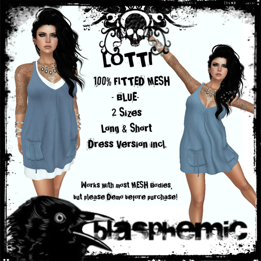 BLASPHEMIC - LOTTI DRESS - BLUE (boxed)