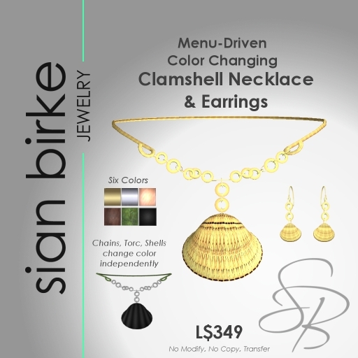 **50% OFF SALE** Sian Birke Jewelry Clam Shell Necklace Set