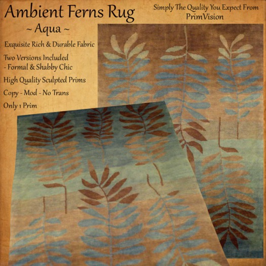 *PV* Ambient Fern Rug - Aqua