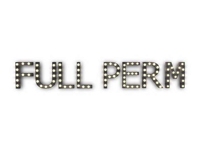 [Px] "FULL PERM" Illuminated Light Bulbs Sign