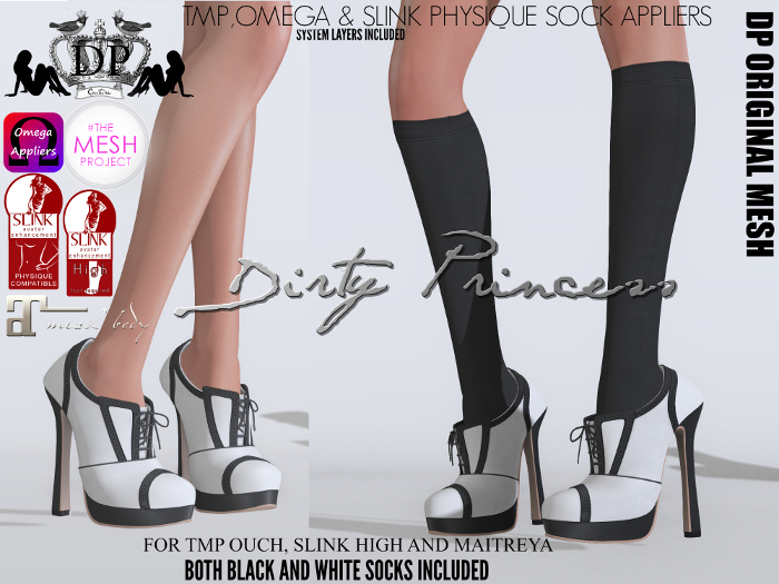 **Dirty Princess** Classic Spectator Princess Mesh Heels- White