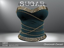 SUGAR - Chained Corset - BLUE w GOLD