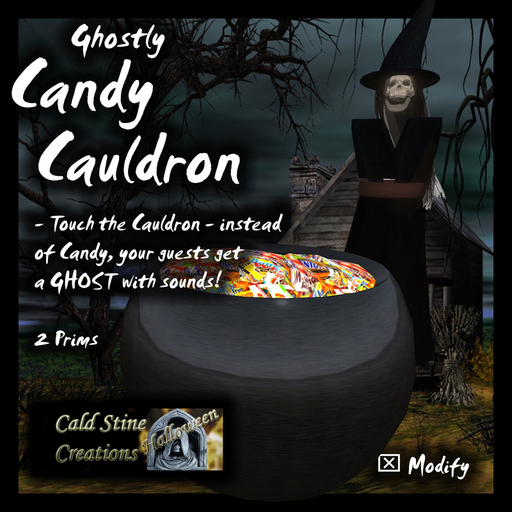 Ghostly Candy Cauldron (Black) for Halloween