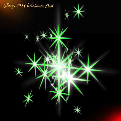 Christmas Star Green with Bling effect