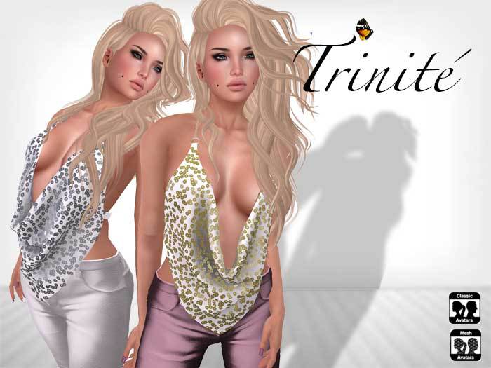 Trinite Glitter Halter White