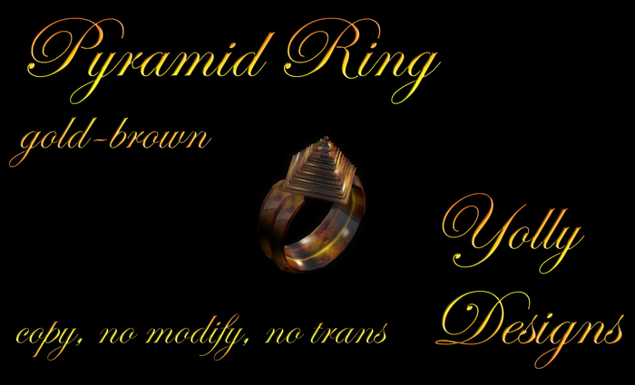 Ring Pyramide gold braun