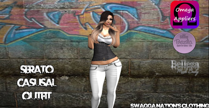 [SNC] WHITE SERATO CASUSAL OUTFIT