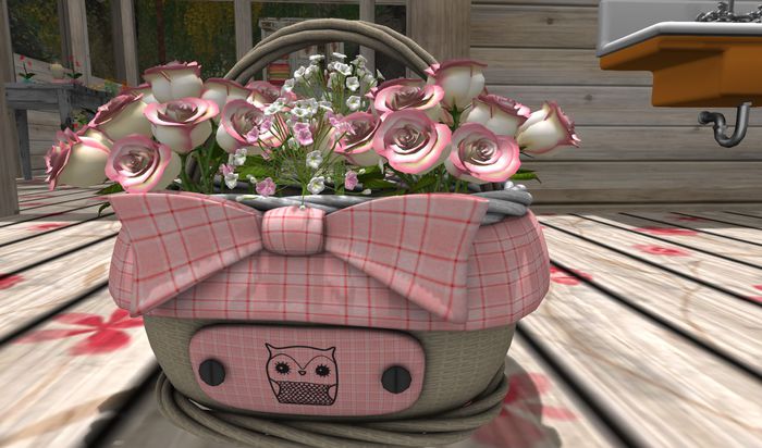 CJ 4 Dozen Roses Basket Pink