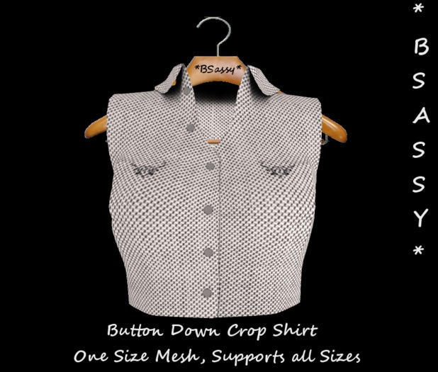*BSASS^ BUTTON CROP TOP BLACK/WHITE