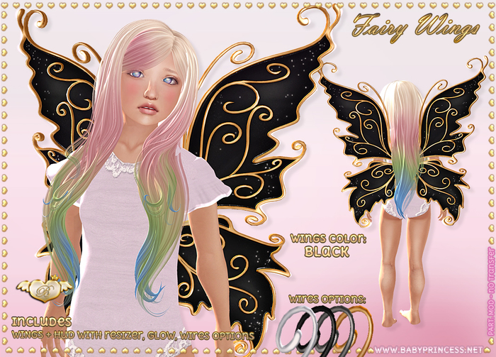 :*BABY*: Pretty Fairy Wings ♥ BLACK ♥